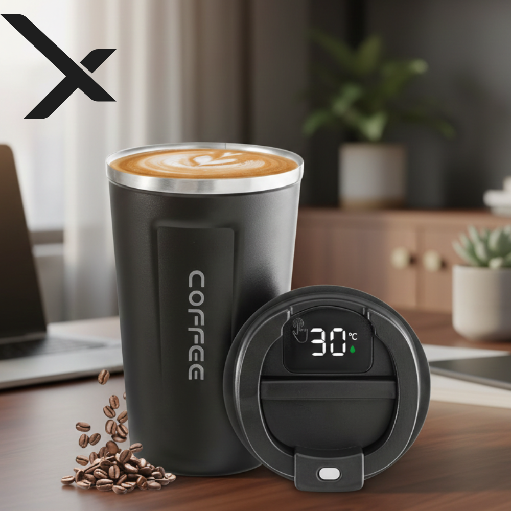 HomiHex Smart Temperature Display Coffee Mug – 510ml Insulated Stainless Steel Travel Mug