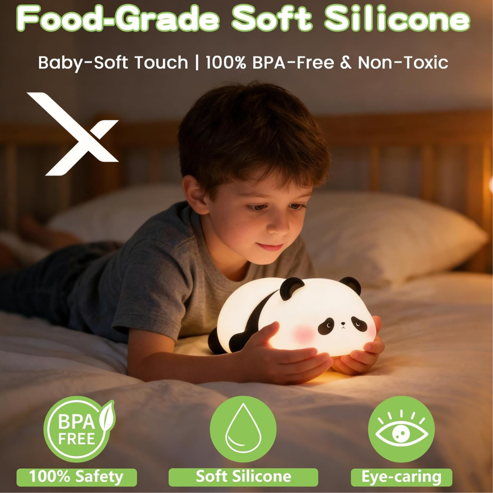 HomiHex Silicone Panda Night Lamp – Premium Soft Glow Light