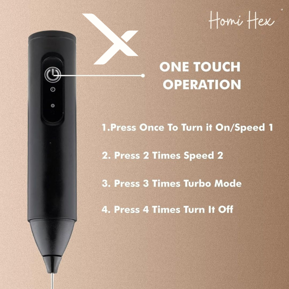 HomiHex 2-in-1 Electric Coffee Beater & Egg Whisk