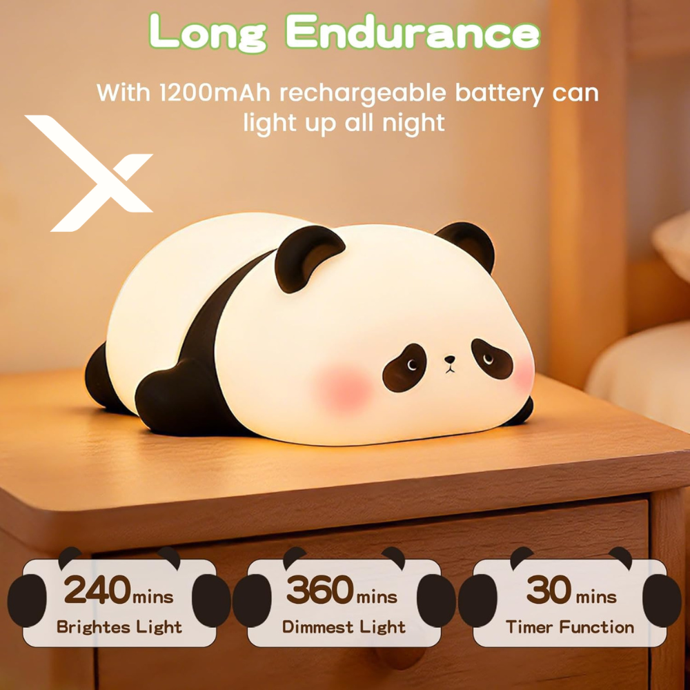 HomiHex Silicone Panda Night Lamp – Premium Soft Glow Light