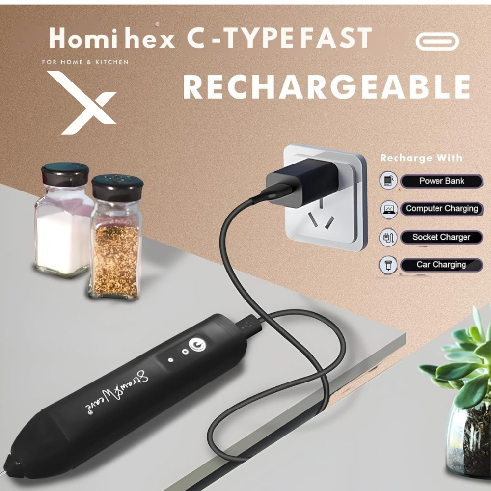 HomiHex 2-in-1 Electric Coffee Beater & Egg Whisk