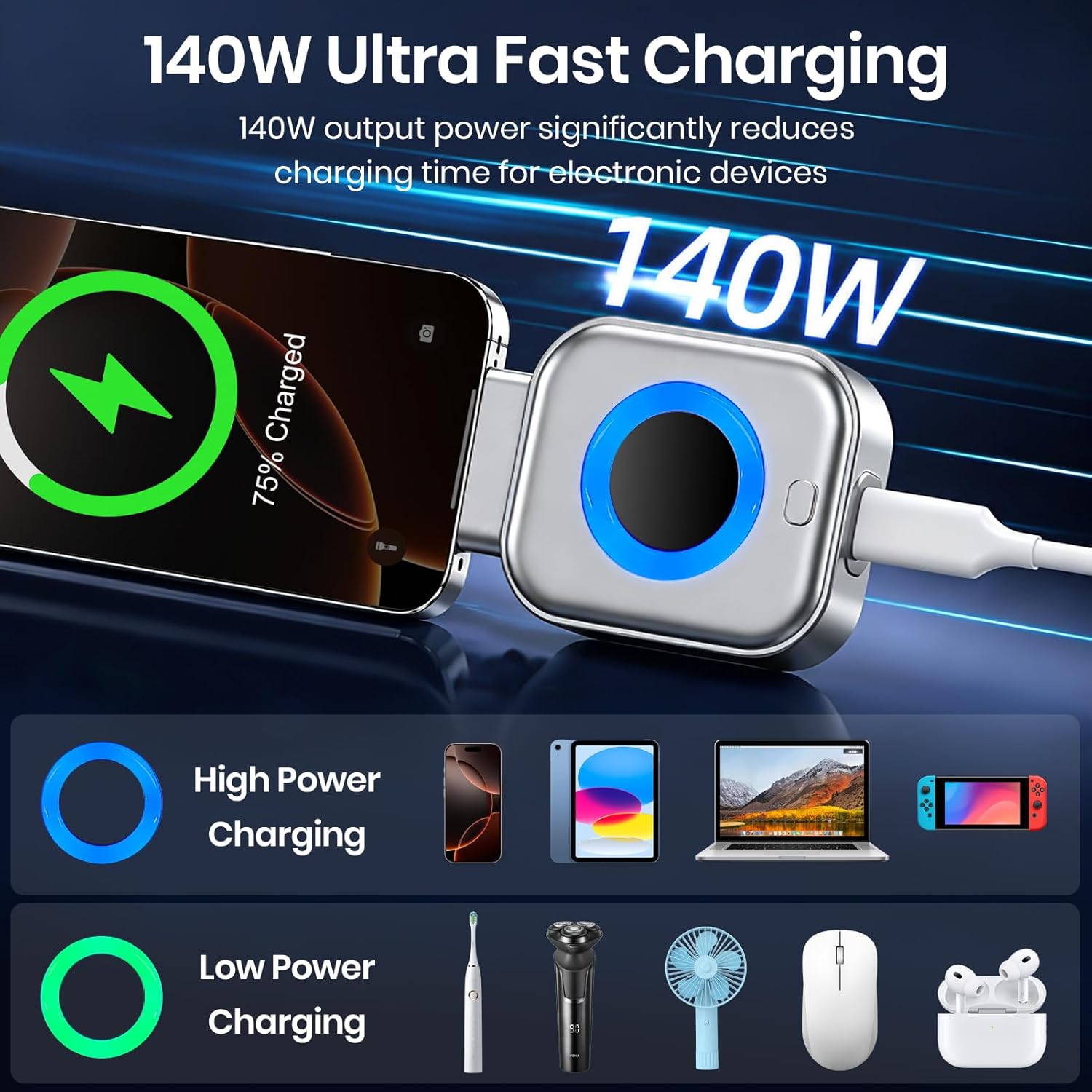 HomiHex Auto Stop Charging Adapter — Anti-Overcharge Phone Battery Protector