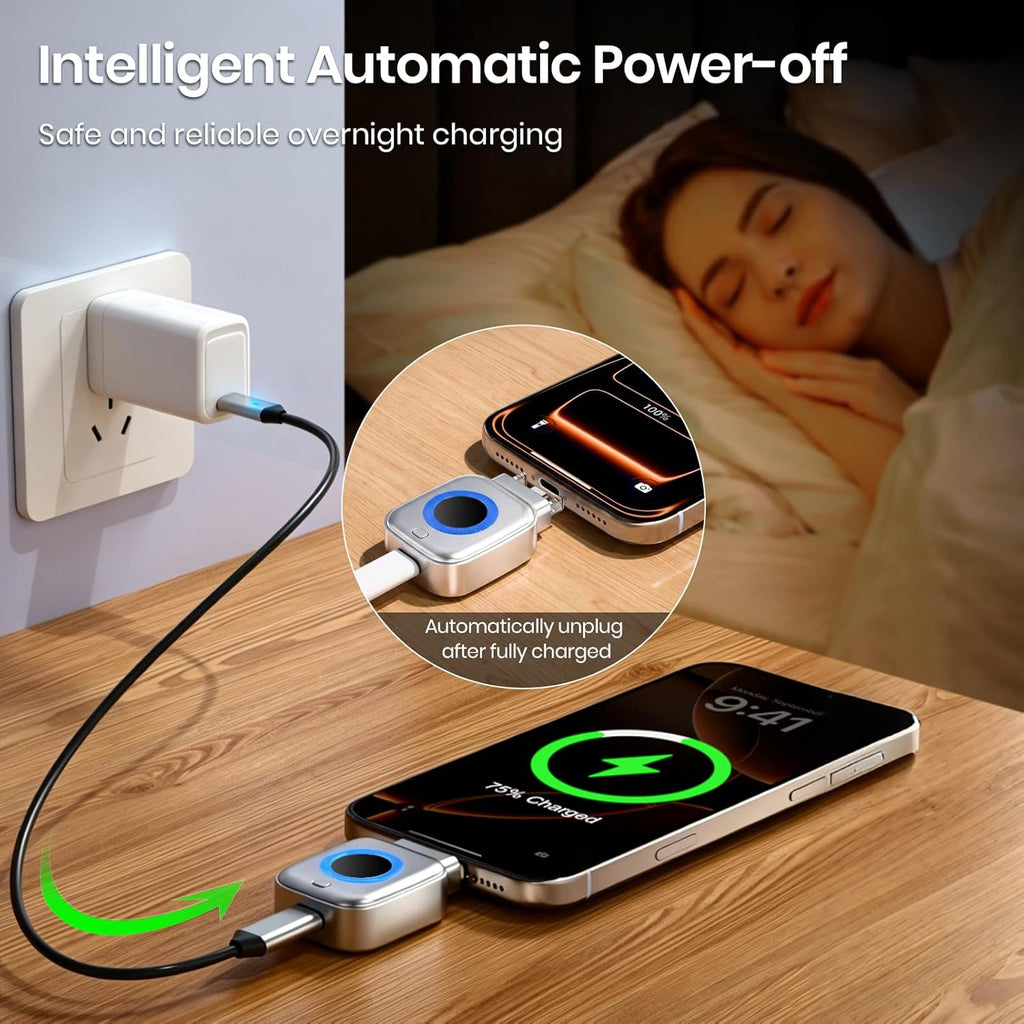 HomiHex Auto Stop Charging Adapter — Anti-Overcharge Phone Battery Protector